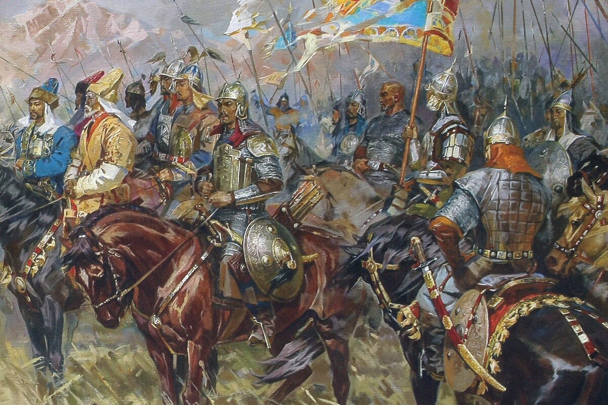 Казахское воины перед боем. Иллюстрация взята из свободно доступных источников(стена vk.com).