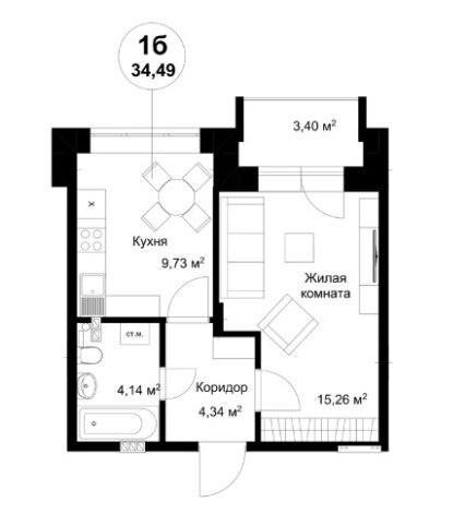 приблизительная планировка от застройщика  