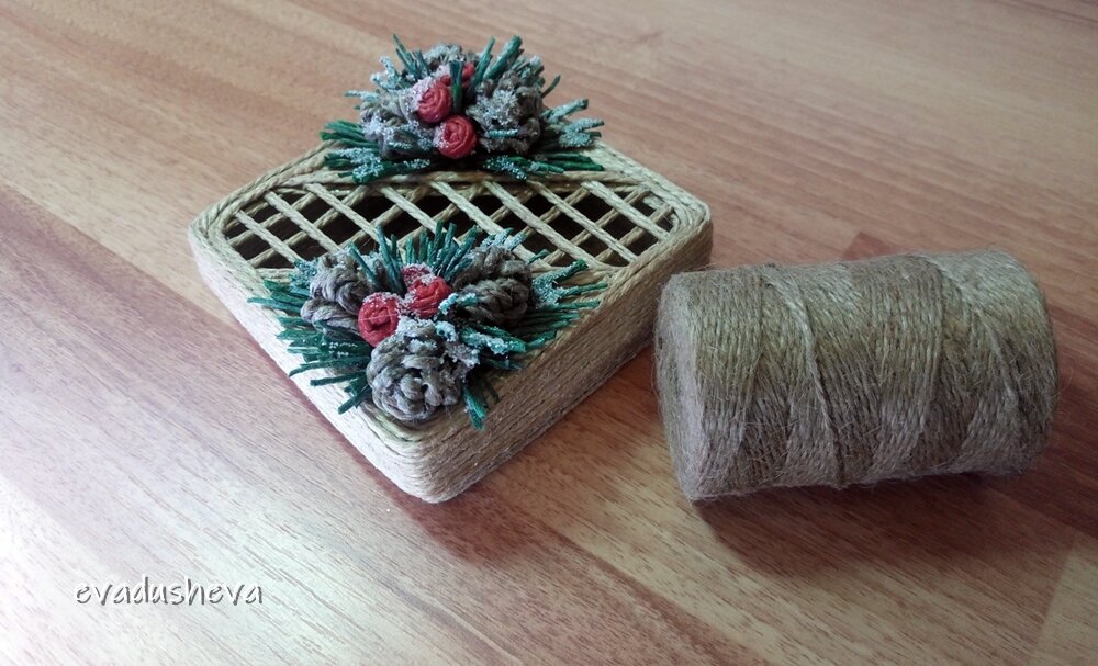 Шкатулка из джута 