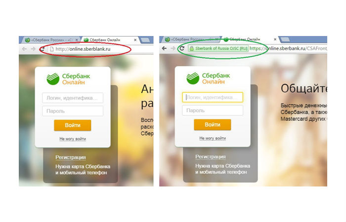 Поддельный сайт Сбербанка