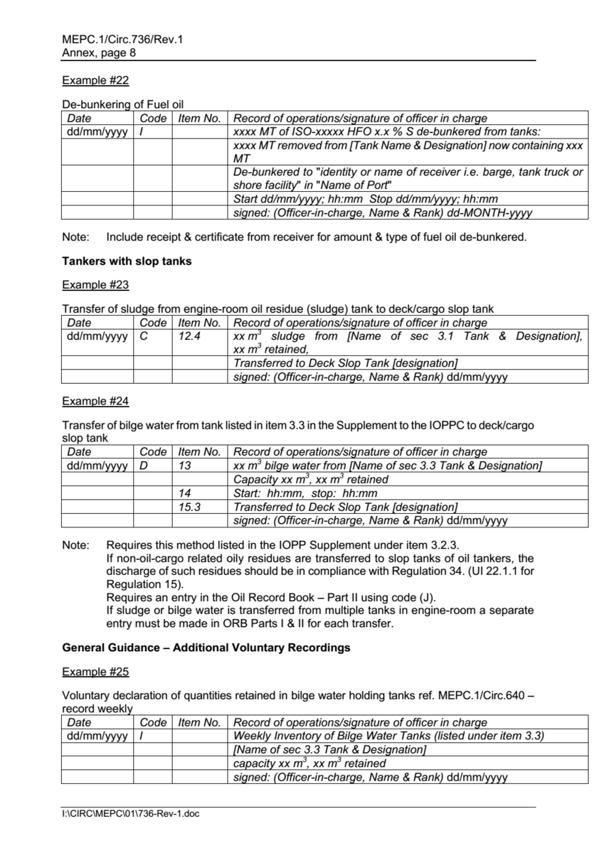 Oil Record Book Как правильно заполнять и вести Журнал нефтяных