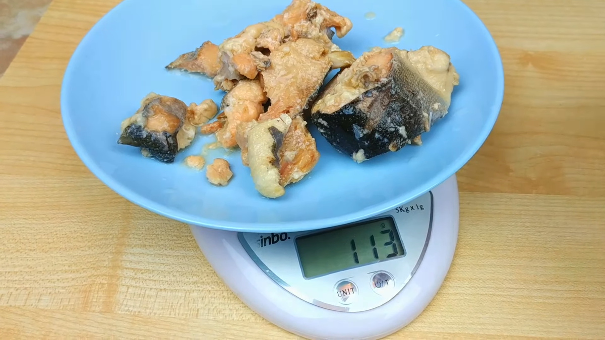 Чистый вес рыбы не соответствует