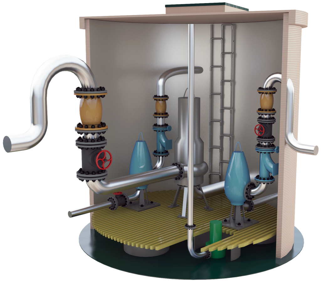 Канализационная насосная станция с сухой камерой