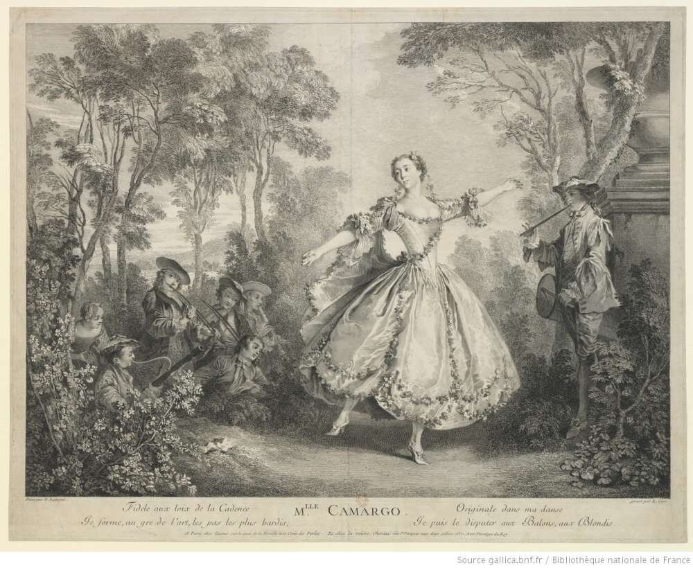 Мадемуазель де Камарго, Гравюра Николя Ланкре, 1770, © BnF