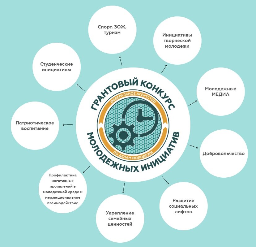 Направления грантового конкурса "Молодежных инициатив", взято с их сайта