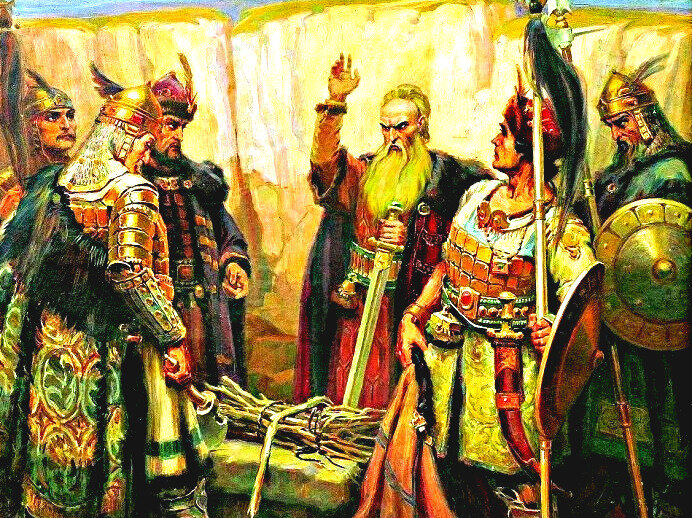 Картина Д. Гюдженова. Хан Кубрат и сыновья.