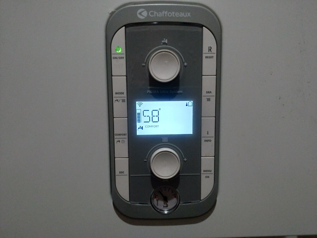 Панель управления котлом.