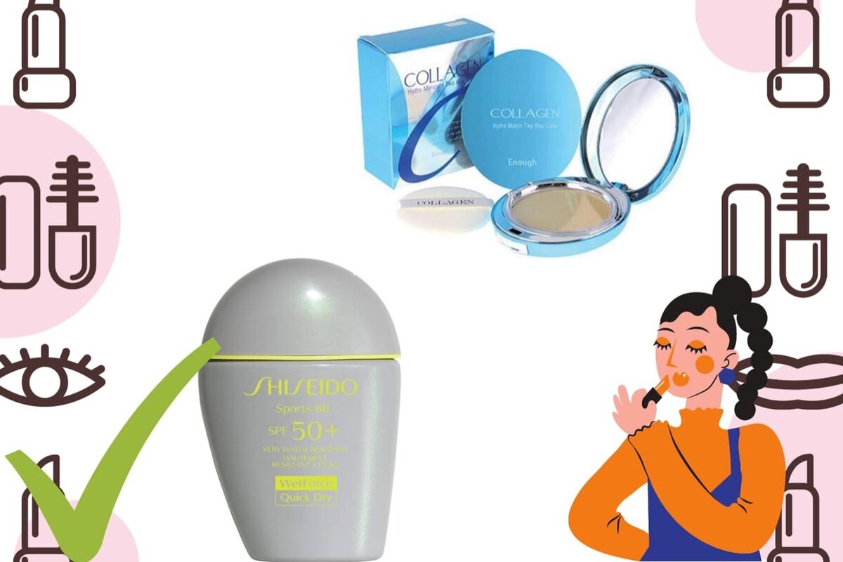 SHISEIDO Тональный BB-крем SPF50 Sports - 1 800 руб. / Enough Пудра - 750 руб.