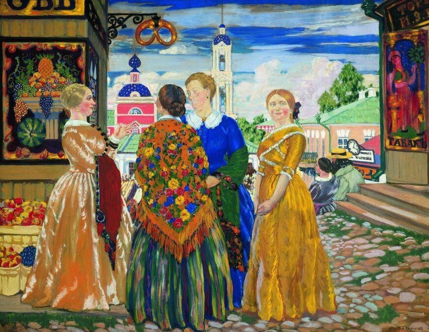 Б. Кустодиев. Купчихи. 1912 г