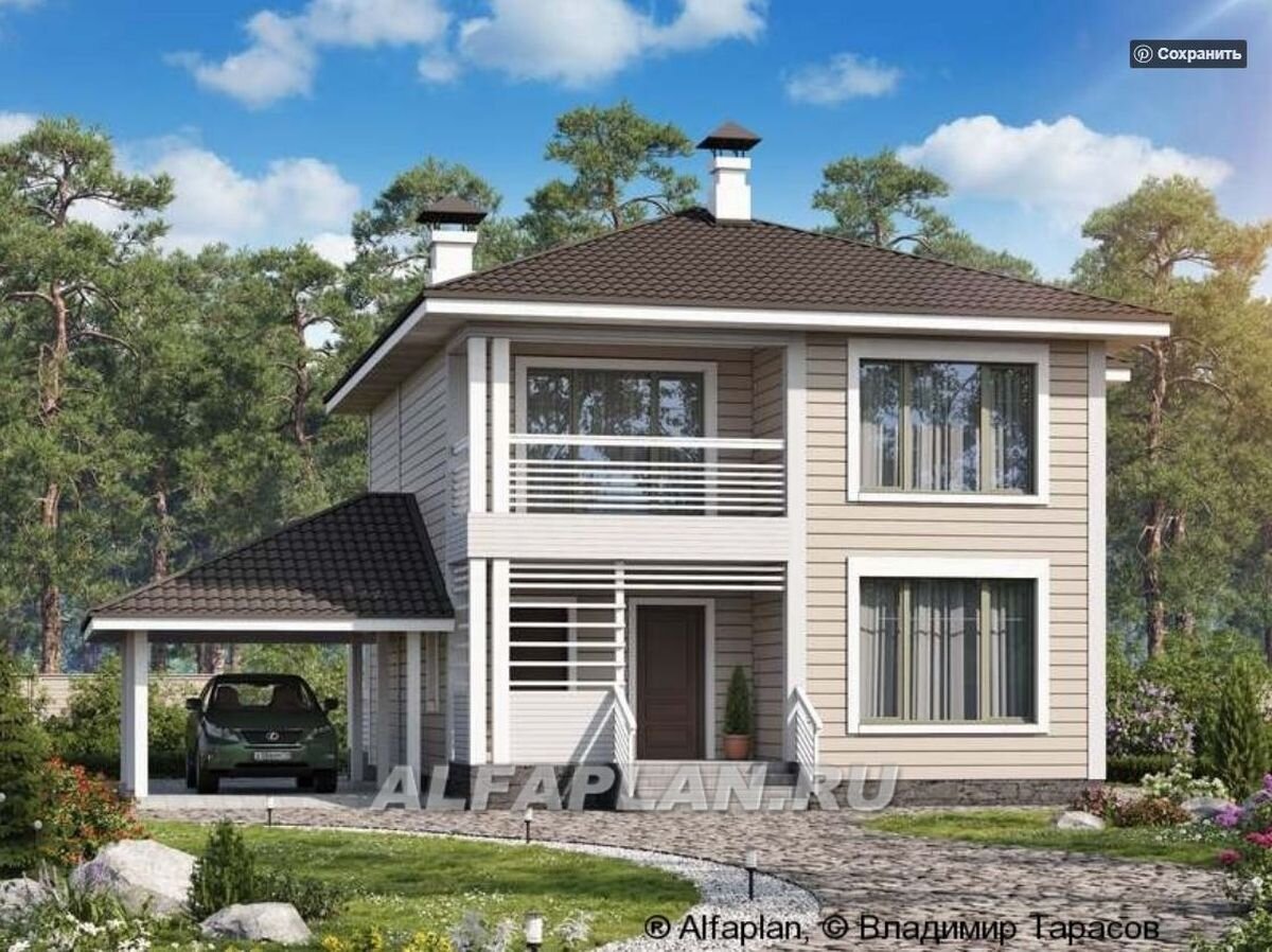 Проект дома из клееного бруса 831А, © Владимир Тарасов