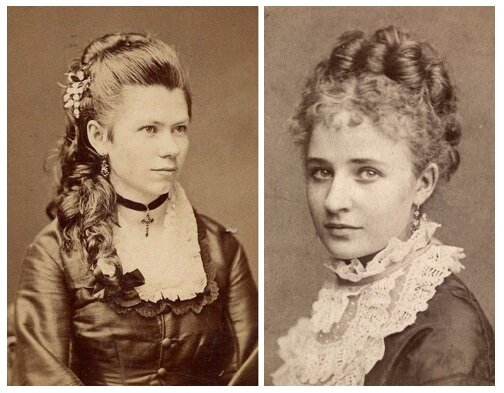 Прически образца 1870-1880-х гг. Коллаж автора