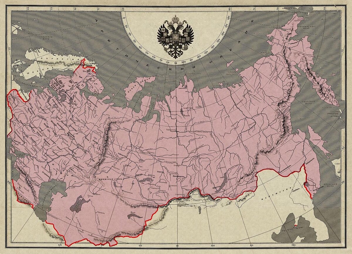 Карта россии 1850