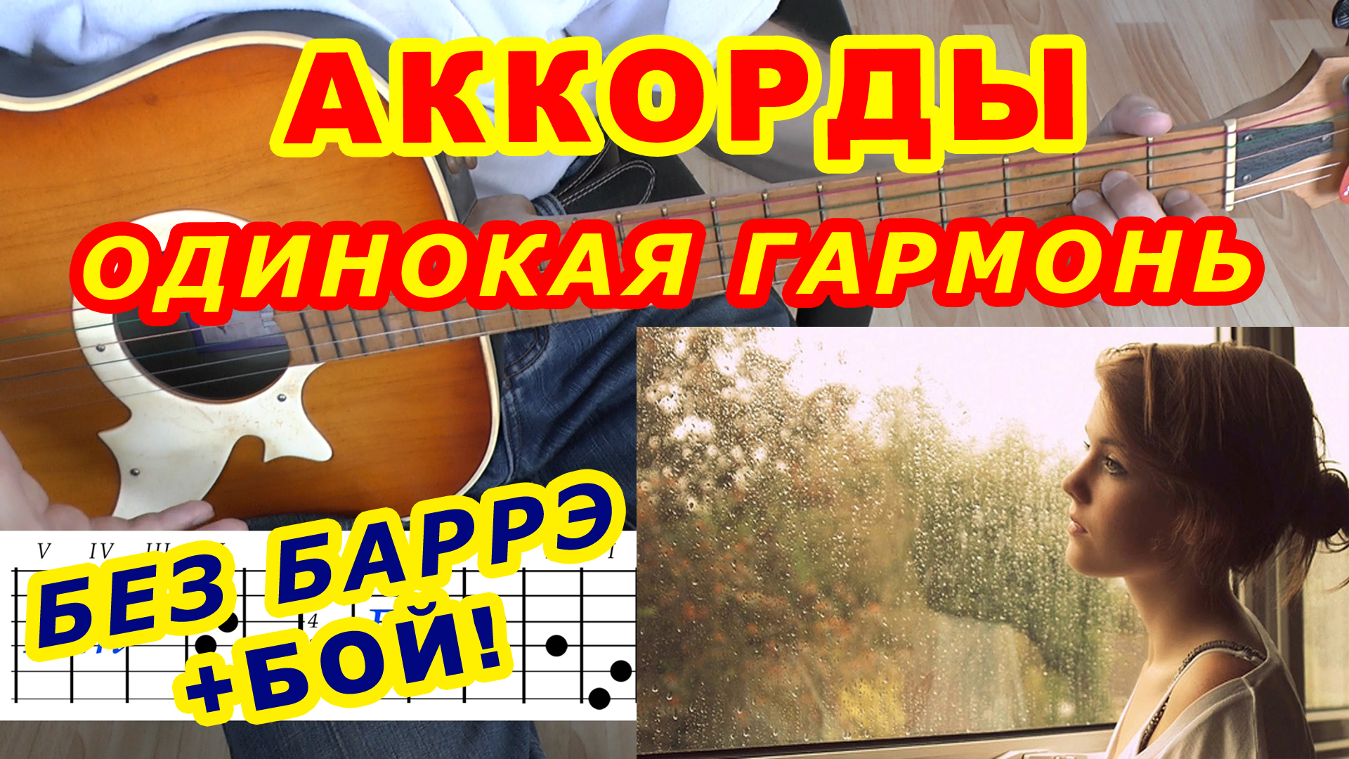 Одинокая гармонь Аккорды 🎸 ♪ Разбор песни на гитаре ♫ Для начинающих