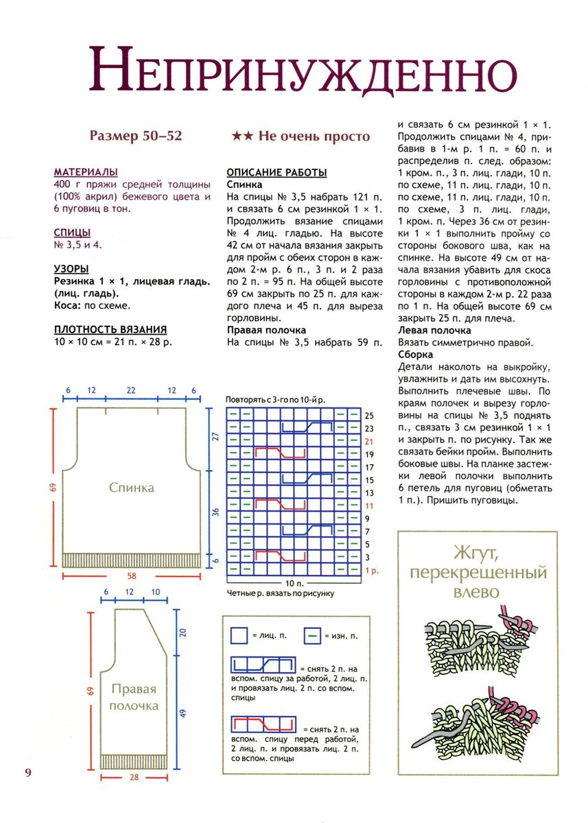 Вязание спицами мужская безрукавка 52 размер