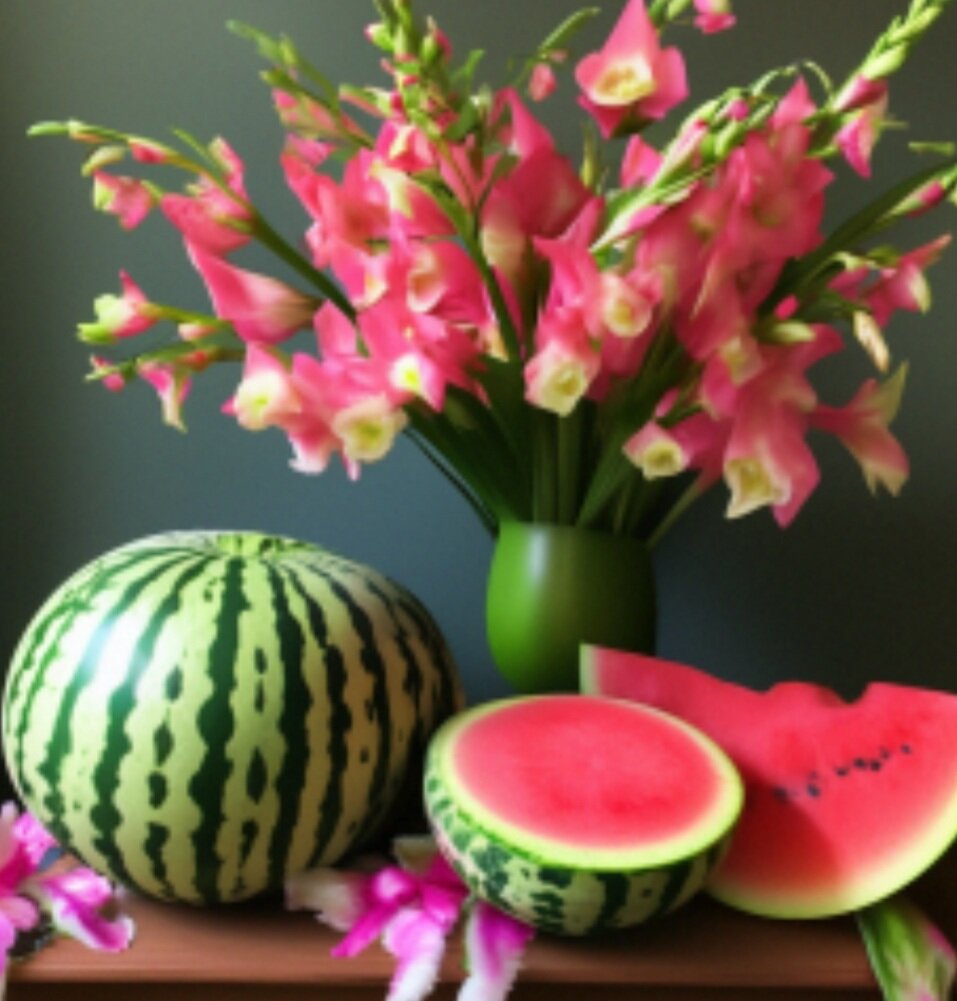Люблю арбузы и гладиолусы в одном цвете. Красиво и вкусно. 
