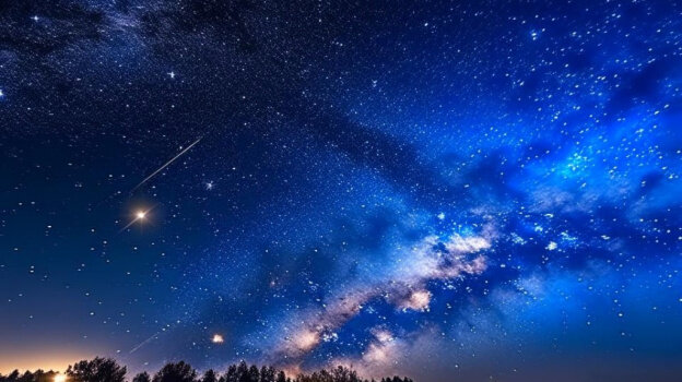 Небо ночью 13 августа 2023 года Фото с сайта https://samara.bezformata.com/listnews/bogatstvo-pod-zvezdopadom-perseidi/120108746/