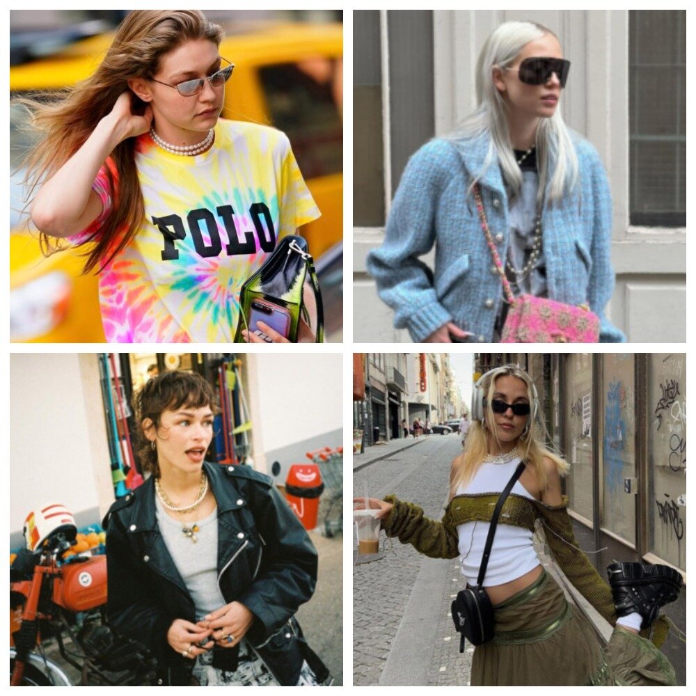 Новый модный приём: футболка в сочетании с жемчугом