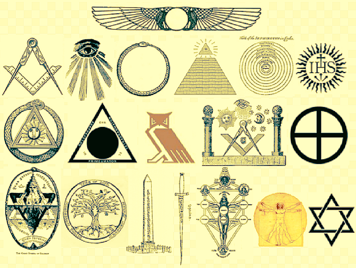 Античные знаки. Символ вольных каменщиков масонов. Каббала символы.