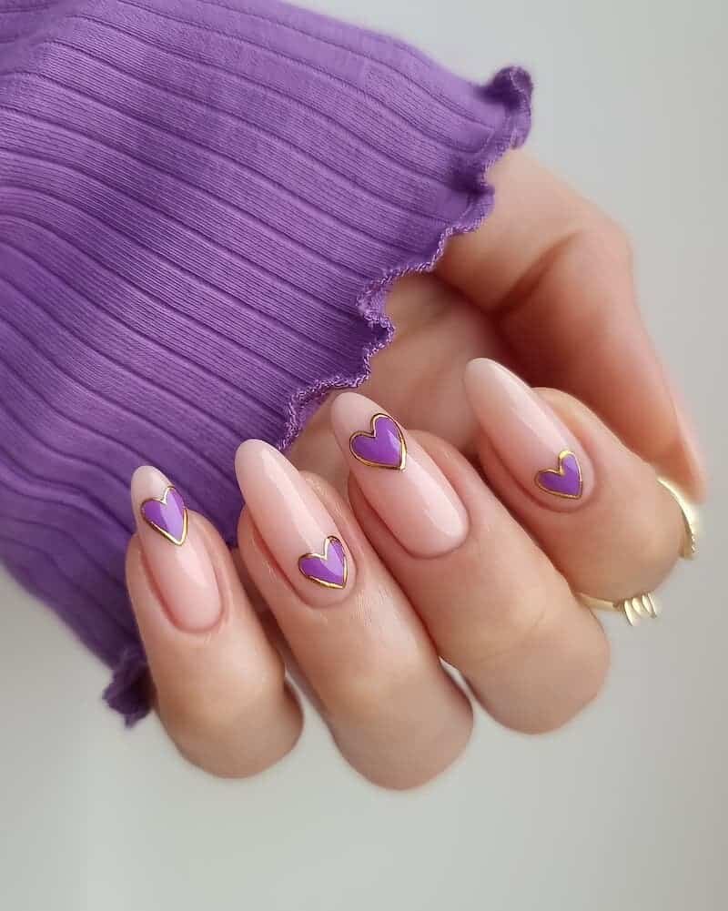 Фиолетовый матовый маникюр (65 фото)