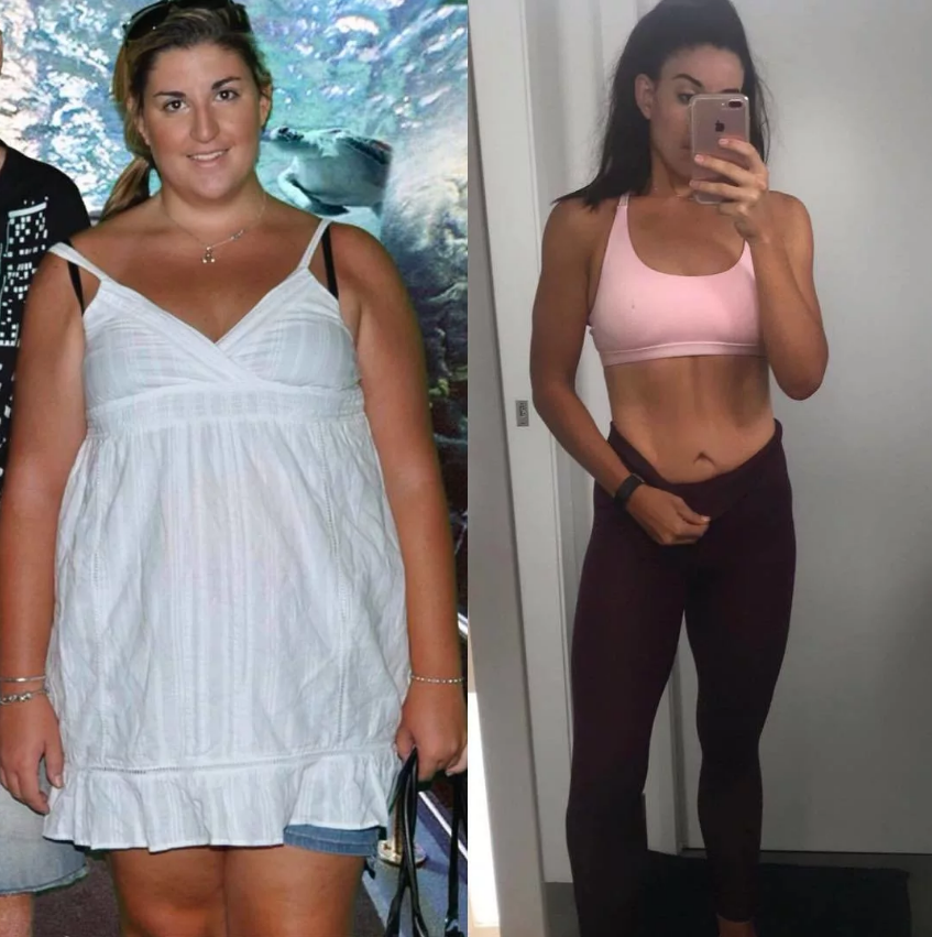 До и после похудения.