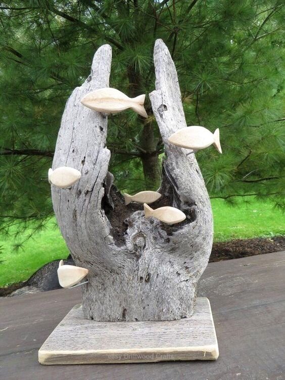 Сухой аквариум из дерева | Driftwood art, Driftwood art diy, Ceramics projects