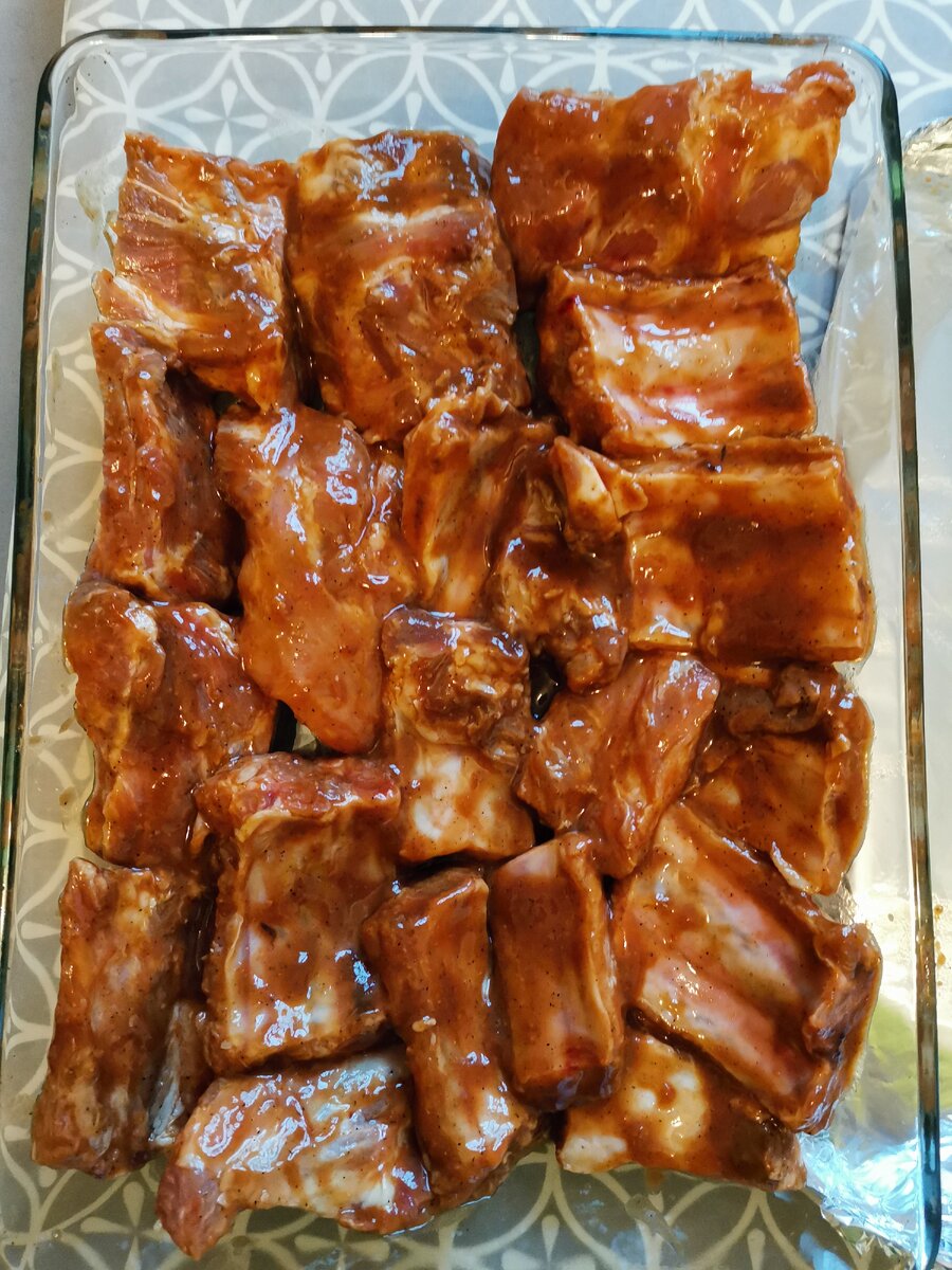 Промаринованные ребрышки до постановки в духовку