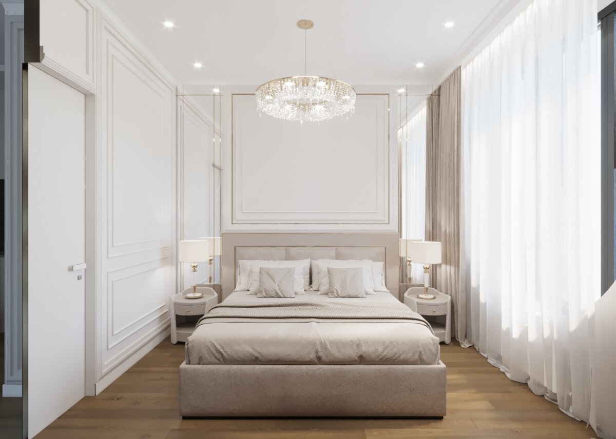 более темный фон создает контраст светлым стенам и мебели. Если использовать более светлый оттенок пола, то цвета "сольются" и весь интерьер будет выглядеть немного "стерильно".