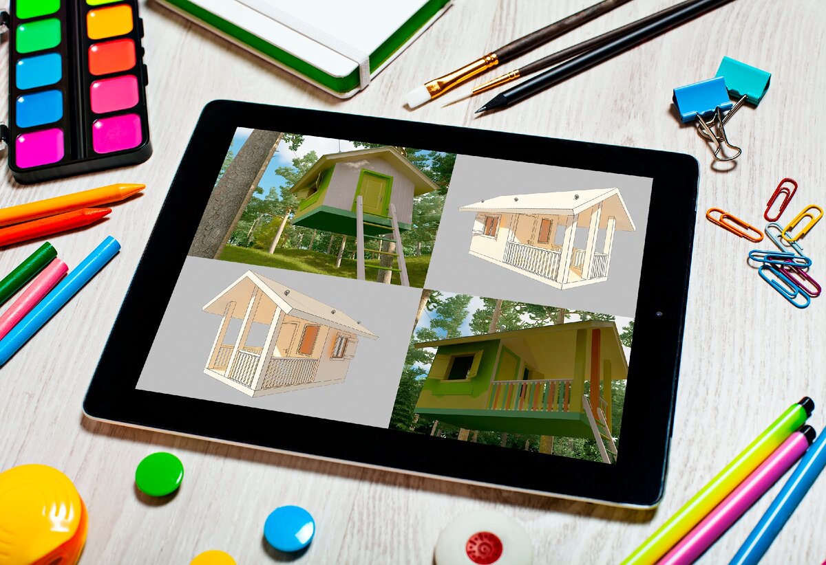 Первоначальные эскизы домика и его вариации