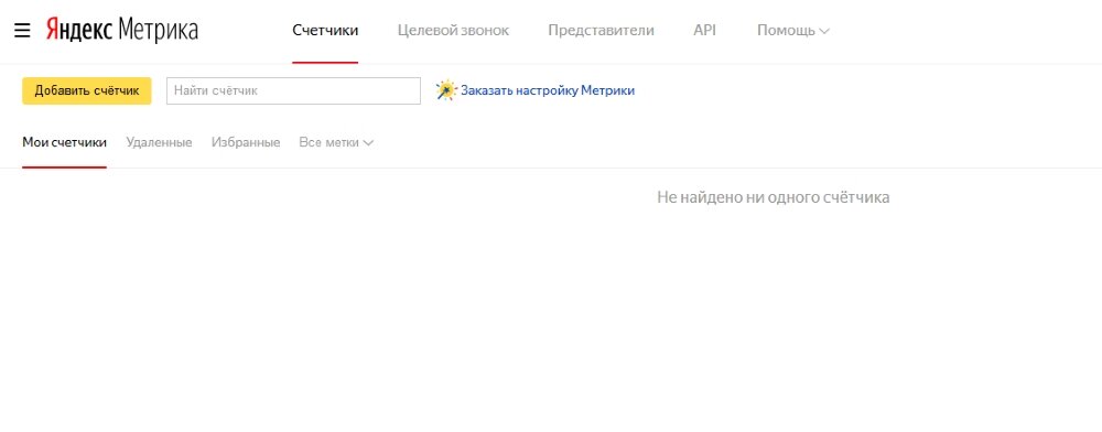 Страница Яндекс Метрики