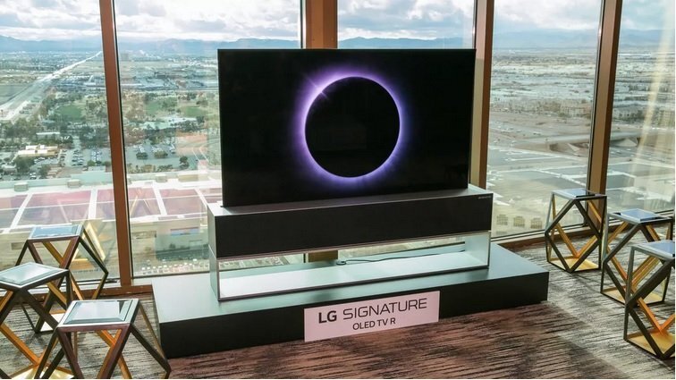 Выезжающий телевизор из тумбы lg