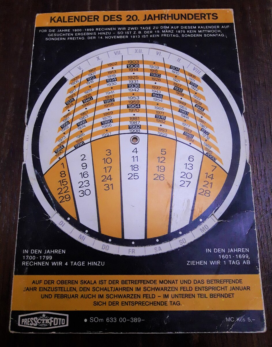 Свекровь в советское время привезла из Чехословакии странный календарь, показываю, как он выглядит и из чего состоит