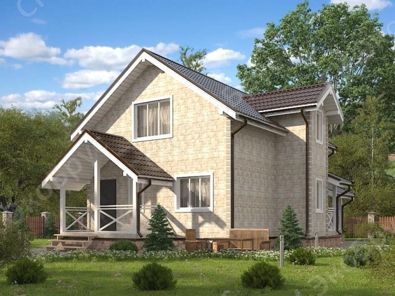 Рисунок 1. Проект полутораэтажного каркасного дома Всеволожск 2020 Д-8