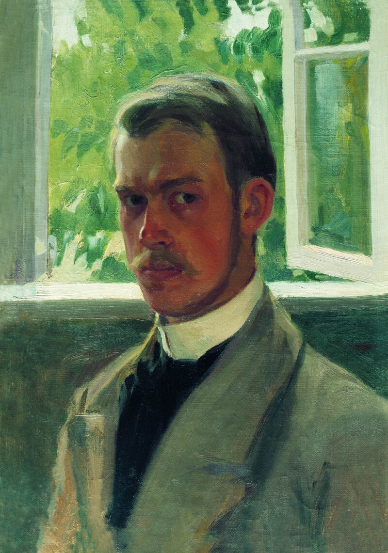 Б.М.Кустодиев. Автопортрет у окна. 1899 год. Хранится в Пермской Государственной художественной галерее. 