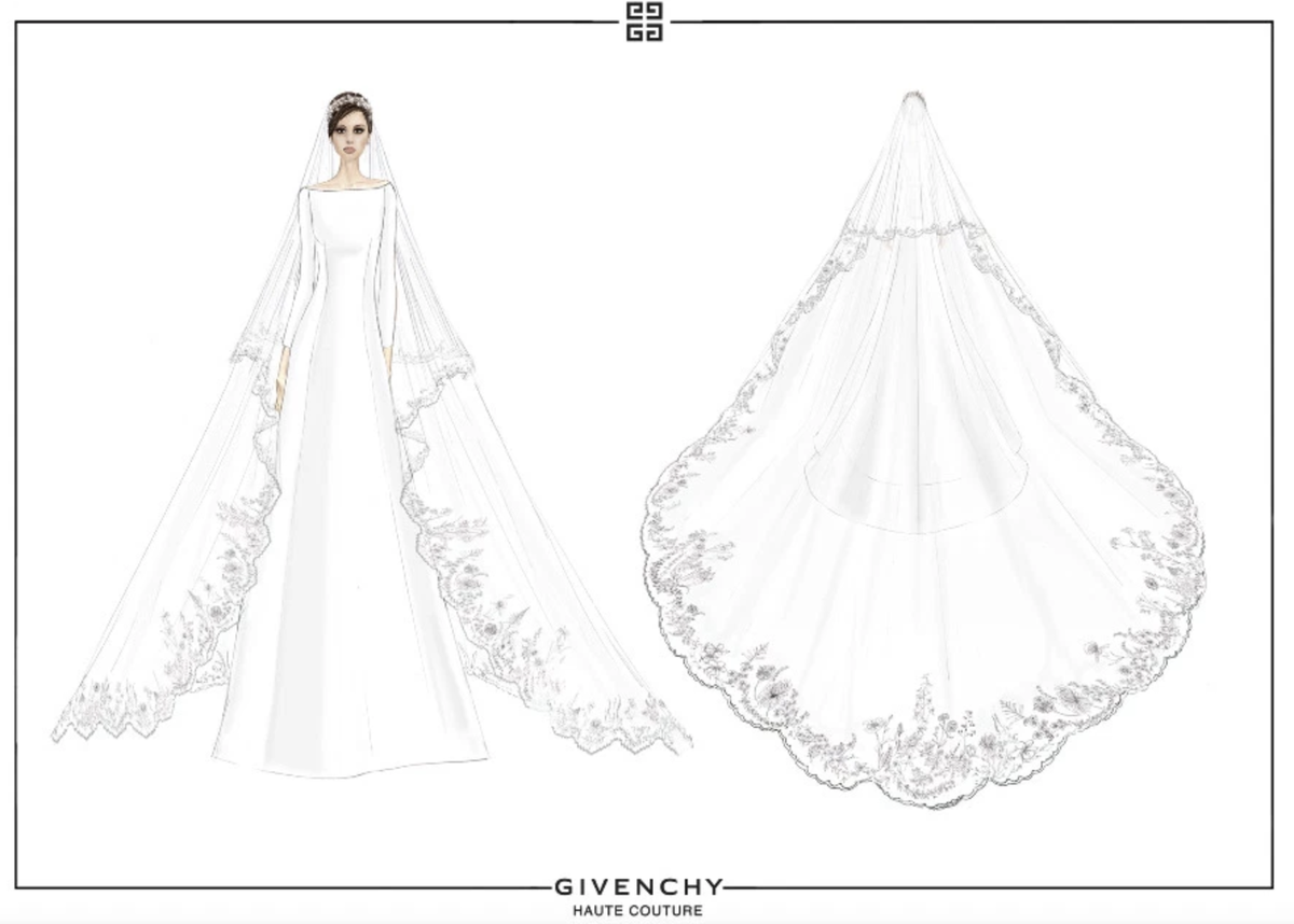 Эскиз свадебного платья Меган Маркл