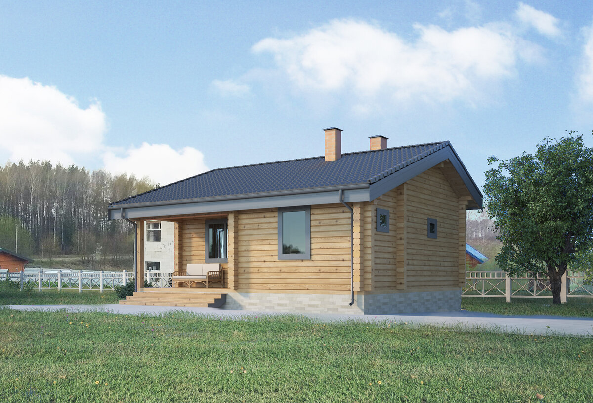 Проект бани из профилированного бруса B-77 от "Экохоум" 