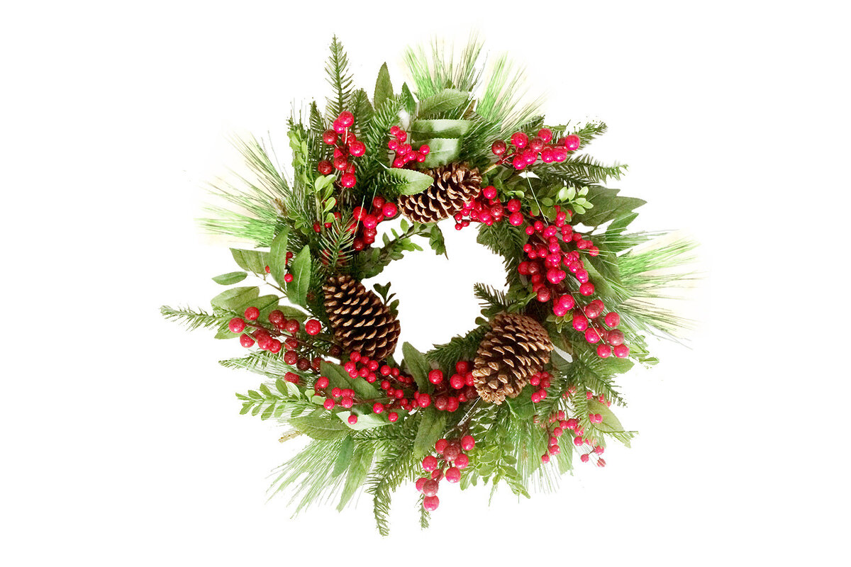 Еловый венок с ягодами 60 см (арт.80348363)