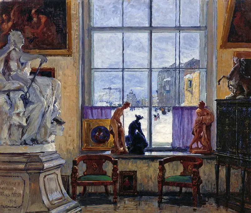 Константин Горбатов. Уголок музея. 1916 г. Фанера, масло. 107×89 см. Государственное музейное объединение "Художественная культура Русского Севера", Архангельск 