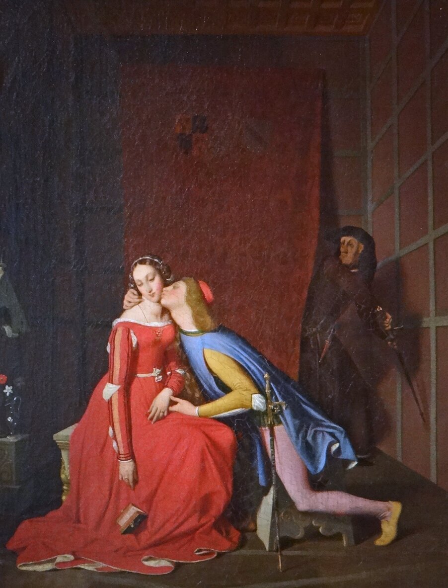 Жан Огю́ст Домини́к Энгр. Gianciotto Discovers Paolo and Francesca (Джанчотто находит Паоло и Франческу). Музей Бонна-Эллё, Байонна, Франция.
