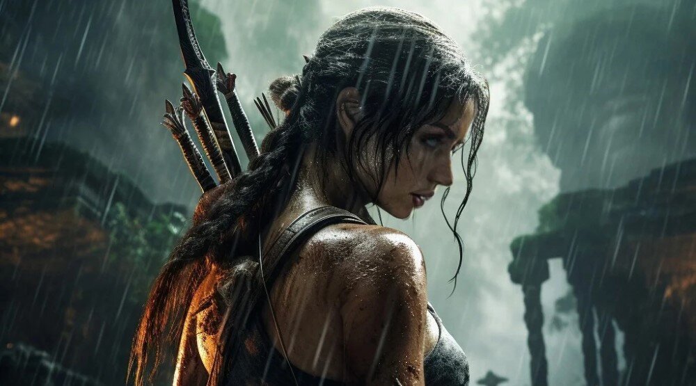     Ана де Армас в образе Лары Крофт / Фото: Reddit/midjourney