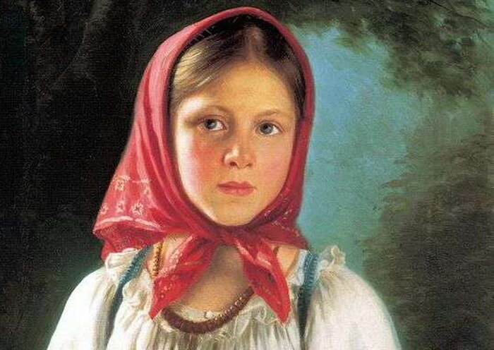 фрагмент картины "Девочка с ягодами", худ. Н. Е. Рачков