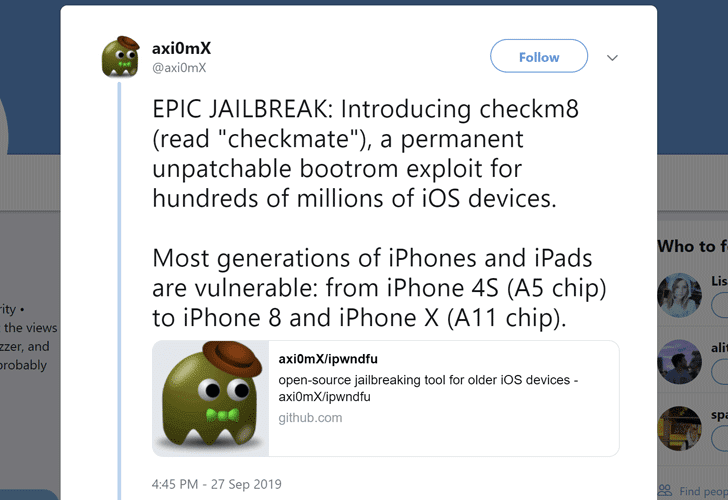 
Особенности, которые эксплойт Checkm8 позволяет включить, как упомянуто ниже:

