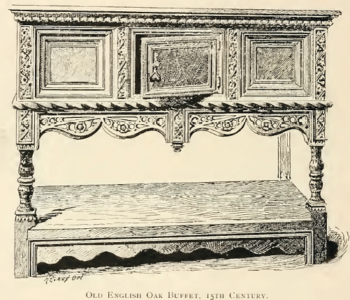 Старинный буфет для хранения посуды