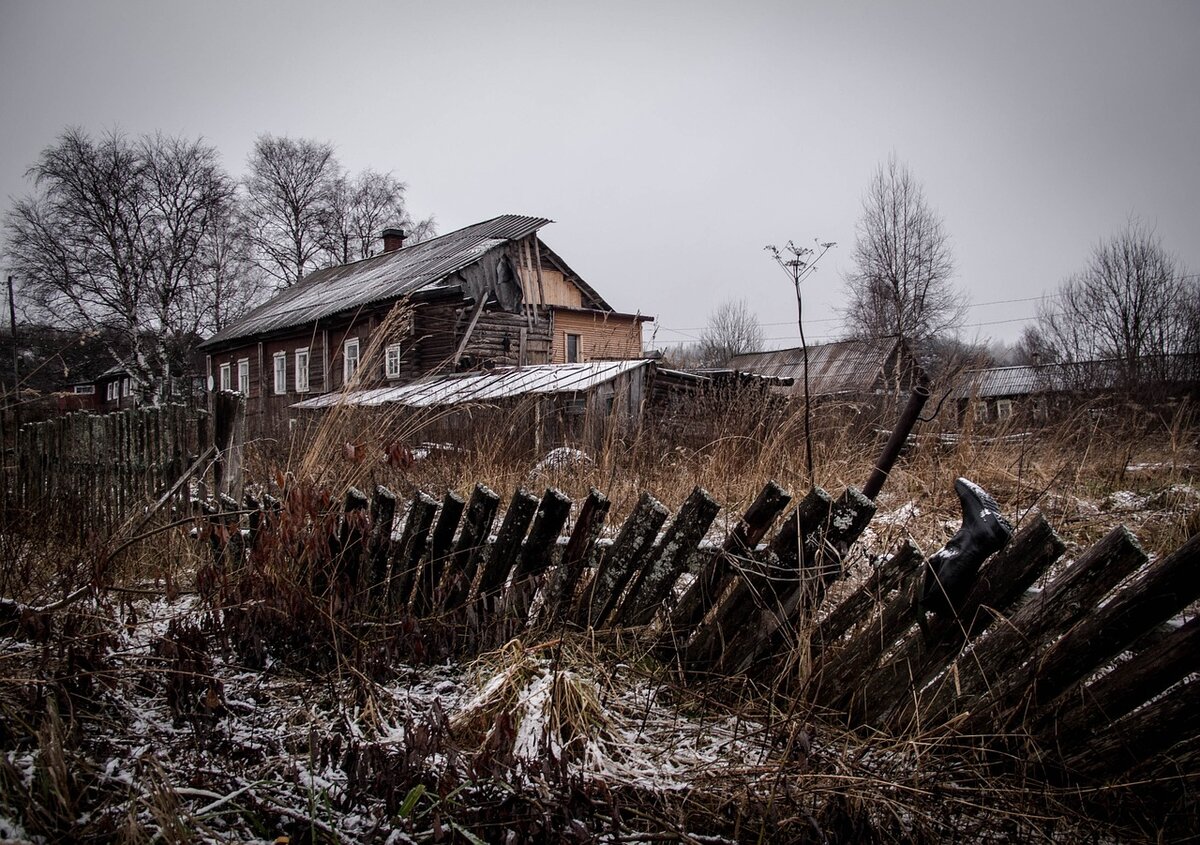 Примерно так выглядел участок и сам дом, когда мы заселялись. Фото из сети.