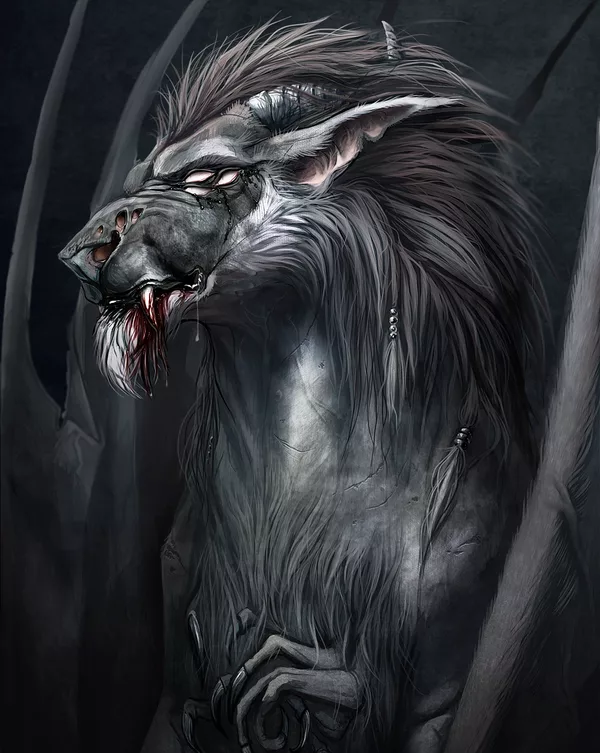 демонические животные. ахерон демон ахерон. демон райдзю арт. демонические животные. райдзю мифология.