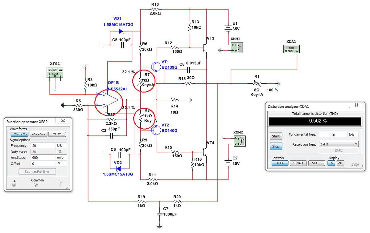 Рис.1.Цепи, ставшие основными источниками нелинейных искажений
