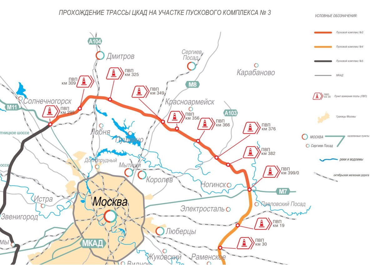 Карта дорог с указанием километровых столбов