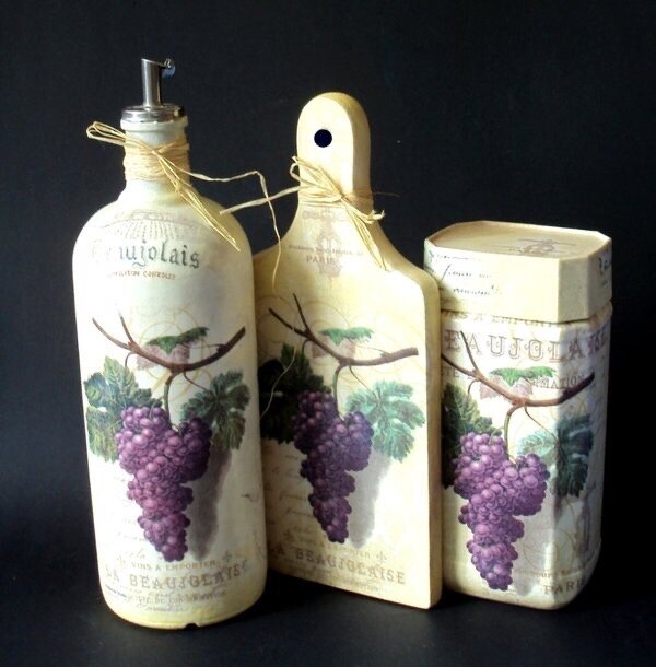 Пример работы с декупажными салфетками,  картинка взята из Яндекс коллекции