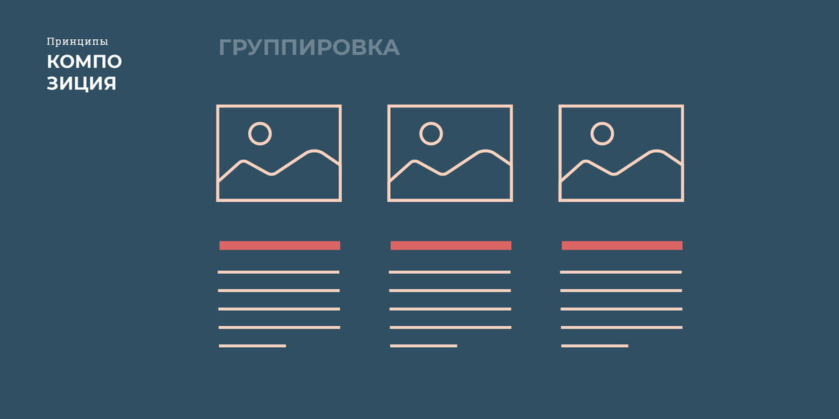 Группировка — один из основных принципов графического дизайна