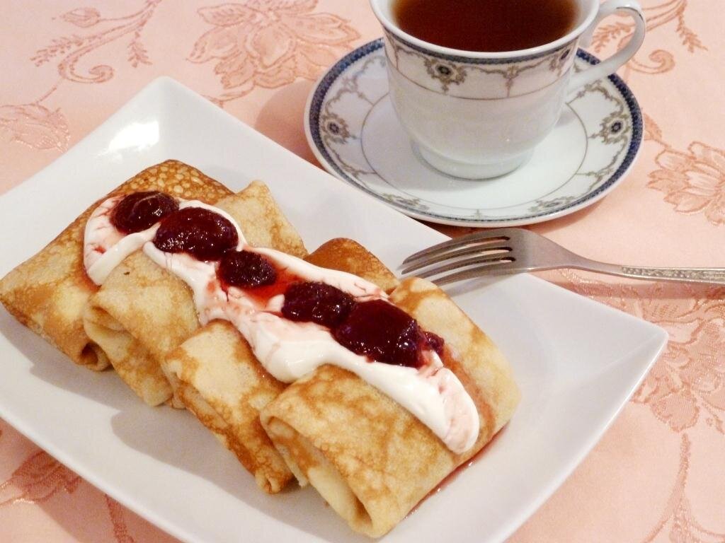 Блины с вареньем фото