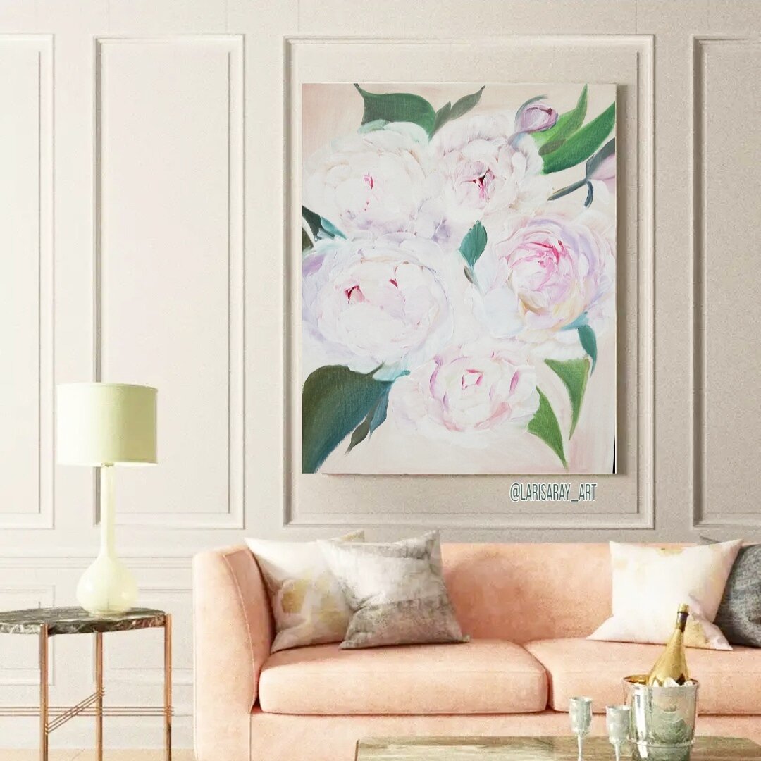 Картина "Пионы", холст, масло 